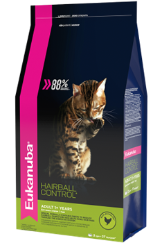 Eukanuba Cat HAIRBALL корм для вывода шерсти из желудка с домашней птицей для кошек - фото 14490