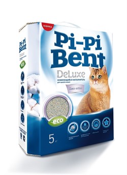 PI-PI-BENT Пи-Пи-Бент  DeLuxe Clean Cotton Наполнитель комкующийся 5кг - фото 14994