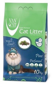 VAN CAT Комкующийся наполнитель без пыли с ароматом Соснового леса, пакет (Pine) САЛАТОВЫЙ - фото 15000