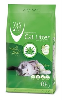 VAN CAT Комкующийся наполнитель без пыли с ароматом Алоэ вера , пакет (Aloe Vera) - фото 15001