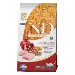 FARMINA N&D ANCESTRAL Низкозерновой корм. Спельта, овес, курица, гранат для взрослых кошек - фото 15781
