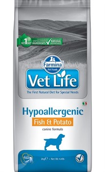 FARMINA Vet Life Dog Hypoallergenic Fish & Potato Пищевая аллергия и/или непереносимость - фото 16019