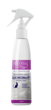 Апиценна Crystal Line Груминг-спрей от колтунов д/котят и кошек Шелковый 110мл - фото 24330