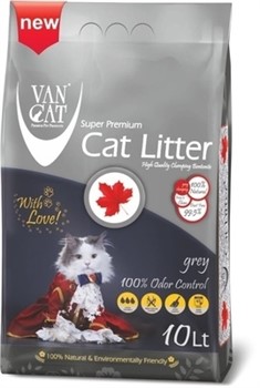 VAN CAT Комкующийся наполнитель с активированным углем, без пыли, 10 л, пакет (Grey) 8,8 кг - фото 24394