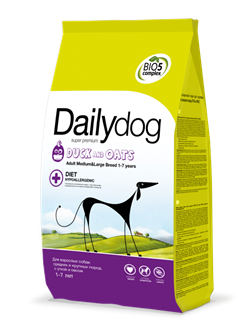"Dailydog ADULT MEDIUM&LARGE BREED Duck and Oats  корм для взрослых собак средних и крупных пород с уткой и овсом - фото 27835