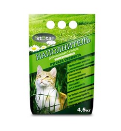 Наполнитель с ароматом свежих луговых трав PetStar 4.5 кг - фото 28016