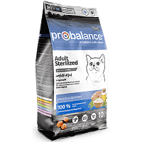 ProBalance Sterilized Корм сухой для стерилиз.кошек/кастр. котов, (курица-рис) - фото 28830