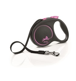 FLEXI Рулетка-ремень для собак до 25кг, 5м,  (Black Design M Tape 5m ) - фото 28993