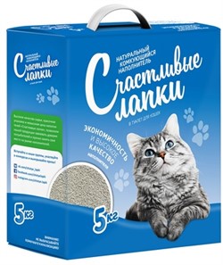 ЧИСТЫЕ ЛАПКИ Комкующийся наполнитель Счастливые лапки - фото 30651