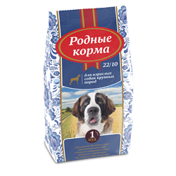 РОДНЫЕ КОРМА сухой корм для взрослых собак крупных пород 22/10, 24/10 - фото 39410
