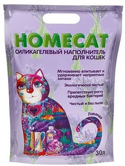 Наполнитель Homecat Лаванда впитывающий силикагелевый для кошачьих туалетов - фото 40062