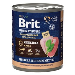 Брит Brit Premium By Nature консервы с индейкой и уткой для взрослых собак всех пород - фото 41750
