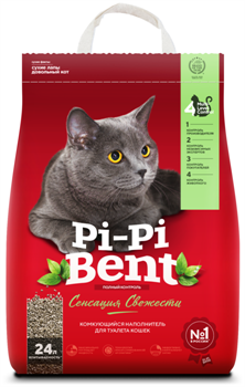 PI-PI-BENT Пи-Пи-Бент Комкующийся наполнитель Сенсация свежести (пакет) - фото 41766