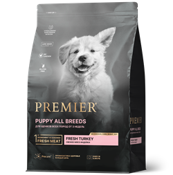 PREMIER PUPPY ALL BREEDS Для щенков всех пород с 3 недель, беременных и кормящих собак, с индейкой - фото 43038