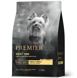 PREMIER ADULT Mini Turkey Для взрослых собак мелких пород с нормальной активностью, чувствительным пищеварением или склонных к аллергии, с индейкой - фото 43043