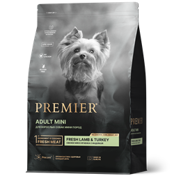 PREMIER ADULT Mini Lamb&Turkey Для взрослых собак мелких пород с нормальной активностью, чувствительным пищеварением или склонных к аллергии, с ягненком и индейкой - фото 43045