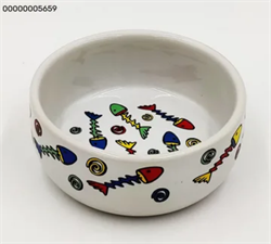 Beeztees  Миска д/кошек фарфоровая с цветными рыбками 330мл*13см - фото 44434