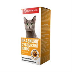ПРАЗИЦИД ПЛЮС суспензия антигельминтнaя д/кошек, 1мл/1кг, фл.7мл - фото 45069