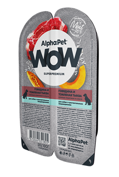ALPHAPET WOW SUPERPREMIUM 100 ГР ЛАМИСТЕР ВЛАЖНЫЙ КОРМ ДЛЯ СОБАК С ЧУВСТВИТЕЛЬНЫМ ПИЩЕВАРЕНИЕМ ГОВЯДИНА И ТОМЛЕНАЯ ТЫКВА - фото 45199