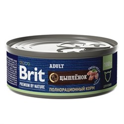 Brit консервы с цыпленком для взрослых кошек 100гр - фото 45837