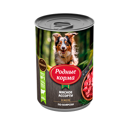 Консервы для собак «Родные Корма»  мясное ассорти в желе по-боярски - фото 48637