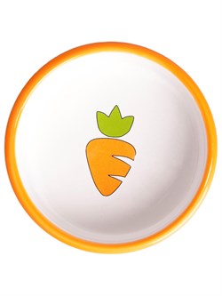 Миска Mr.Kranch керамическая для грызунов Оранжевая с морковью 70 мл - фото 51687