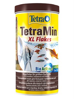 TetraMin XL корм для всех видов рыб крупные хлопья 1 л - фото 55957