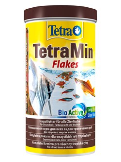 TetraMin корм для всех видов рыб в виде хлопьев 1 л. - фото 55968