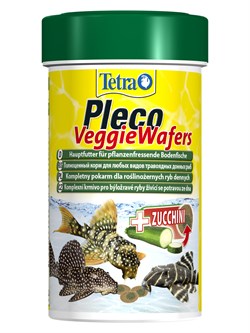 TetraPleco Veggie Wafers корм-пластинки с добавлением цуккини для донных рыб 100 мл - фото 56015