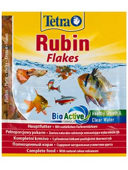 TetraRubin корм в хлопьях для улучшения окраса всех видов рыб 12 г (sachet) - фото 56125