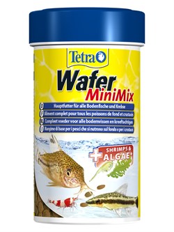 TetraWaferMix Mini корм в мини-чипсах для всех мелких донных рыб 100 мл - фото 56157