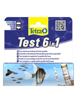 TetraTest 6 в 1 GH/KH/NO2/NO3/pH/Cl полоски для пресной воды 25 шт. - фото 56521