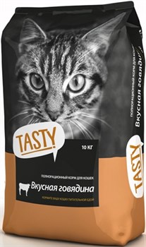 Тasty Сухой корм для всех видов кошек, с говядиной - фото 56791