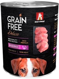 Зоогурман 16913 Grain Free кон.д/собак Индейка 350г - фото 57299