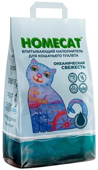 Наполнитель Homecat Океаническая Свежесть для кошек, впитывающий, 3 кг, 6 л - фото 58151