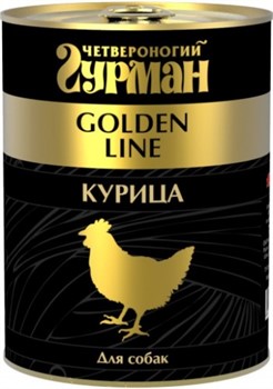 Четвероногий Гурман Golden консервы д/собак Курица натуральная в желе 340г - фото 6764