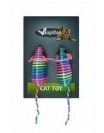 Игрушка разноцветная мышка, 7см (Cat toy 2 coloured mice on card) 240007 - фото 9197