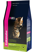 Eukanuba Cat HAIRBALL корм для вывода шерсти из желудка с домашней птицей для кошек