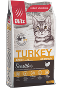 BLITZ Sensitive ADULT CATS TURKEY  корм для кошек с Индейкой