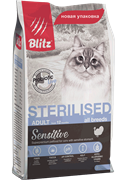 BLITZ  STERILISED CATS корм для стерилизованных кошек с индейкой