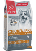 BLITZ Classic ADULT CHICKEN&RICE корм д/соб всех пор. курица рис