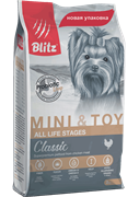 BLITZ ADULT MINI&TOY BREEDS корм для собак миниатюр и мелких пород пород
