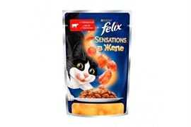 ФЕЛИКС Sensations корм для кошек кусочки в желе говядина/томат пакетик 75г