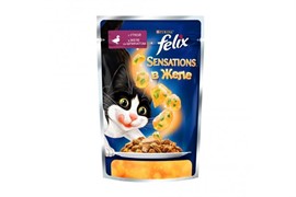 ФЕЛИКС Sensations корм для кошек кусочки в желе утка/шпинат пакетик 75гр