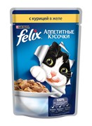 ФЕЛИКС корм для кошек кусочки в желе курица пакетик 75г