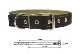 Yami-Yami Ошейник брезентовый на коже, 53-65 х 3см