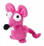 Rogz Игрушка для кошек: плюшевая мышка с кошачьей мятой, розовая