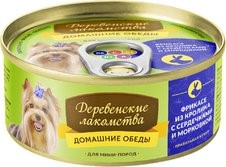 Деревенские лакомства Консервы для собак "Фрикасе из кролика с сердечками и морковкой"  0,1кг