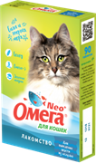 Омега Neo+ Лакомство мультивитаминное д/кошек для выведения шерсти из желудка с солодом