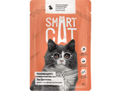 Smart Cat Паучи для взрослых кошек и котят: кусочки ИНДЕЙКИ в нежном соусе, 85 г